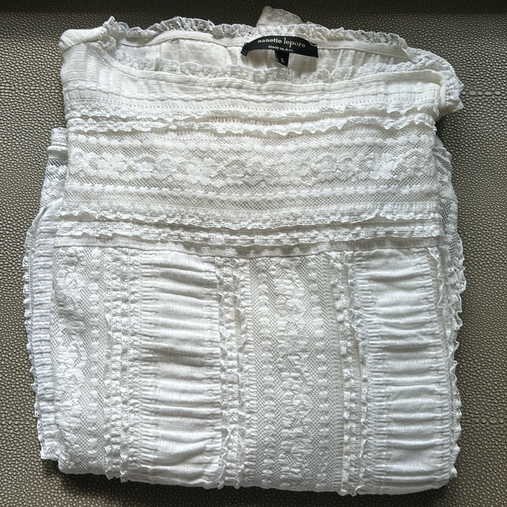 Nanette Lepore White Lace Blouse
